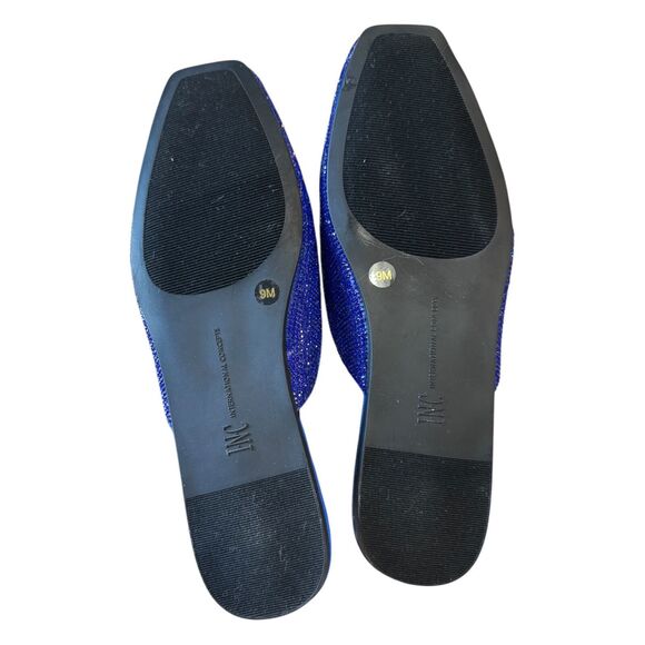 INC Womens Joslyn Crystal Backless Mules Blue 9M - Picture 7 of 7